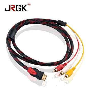 JRGK HDMI Kabelis, HDMI Į 3RCA kabelis kištuko HDMI 19 / M/p - RCA HD TV LCD Nešiojamas PS3 Projektoriaus, Kompiuterio Laidas 1,5 m