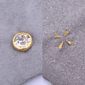 JUNAO 10mm Aukso Metalo Smeigės Kniedės Cirkonio vinutės su plačiomis galvutėmis Kniedės Stiklo Kristalų Smeigės ir Šuoliai Dekoro Kniedės Odos Drabužius Amatai
