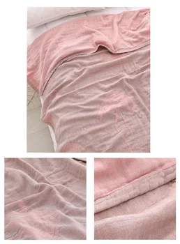 Junwell Medvilnės Muslino, Antklodė, Lovos, Sofa Travel Kvėpuojantis Pink Flamingo Didelis Minkštas Mesti Antklodę Para Antklodė