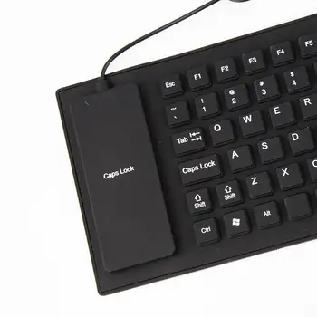 Juoda 85 Klavišai Silikono Klaviatūra USB Laidinio Vandeniui Lankstus Lankstymo Raktas valdybos PC Desktop Laptop