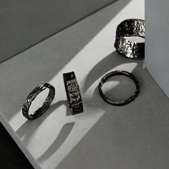 Juoda Pareiškimą, Žiedai Smulkūs Papuošalai Sidabro 925 Moterų Korėjos Minimalistinio Dizaino Žiedas Anillo De Plata De Ley 925 Joyas