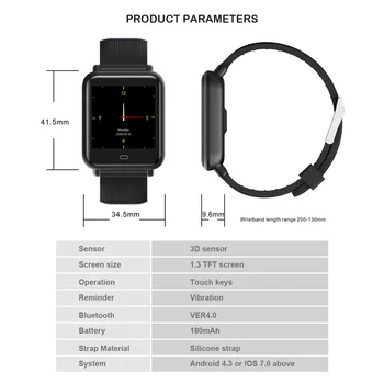 K9 Smartwatch Kraujo Spaudimas, Širdies ritmo Monitorius 