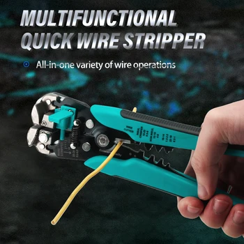 Kabelio Wire Stripper Cutter Šveitimas Replės Multitool Automatiškai Reguliuojamas Užspaudimo Įrankiai crimper Terminalo 0.2-6mm2 AWG22-10