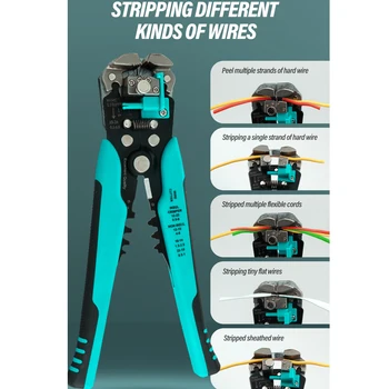 Kabelio Wire Stripper Cutter Šveitimas Replės Multitool Automatiškai Reguliuojamas Užspaudimo Įrankiai crimper Terminalo 0.2-6mm2 AWG22-10