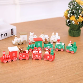 Kalėdinė Dekoracija Kalėdų Medinis Traukinio Ornamentu Namų Dovana Žaislai Amatų Lentelė Deco