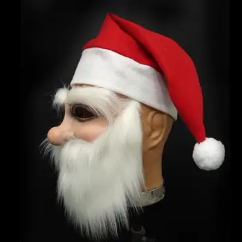 Kalėdinė Dekoracija Kostiumas Latekso Kaukė Universalus Kalėdų Senelis Dress Up Skrybėlę Naujųjų Metų Šaliai Kaukė