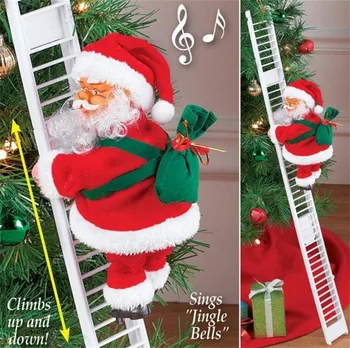 Kalėdinė Dekoracija Namuose Lauko Santa Claus Elektros Laipiojimo Laiptais Žaislas Kalėdų Eglučių Papuošalai Vaikams Dovanos Vaikams