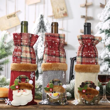 Kalėdinės Dekoracijos, Sniegas, Kalėdų Vyno Butelio Dangtelį Naujųjų metų Kalėdų Dekoro Raudonojo Vyno Butelio Dangtelį Linksmų Kalėdų Namų Dekoro