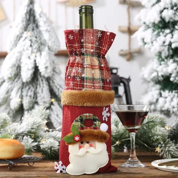 Kalėdinės Dekoracijos, Sniegas, Kalėdų Vyno Butelio Dangtelį Naujųjų metų Kalėdų Dekoro Raudonojo Vyno Butelio Dangtelį Linksmų Kalėdų Namų Dekoro
