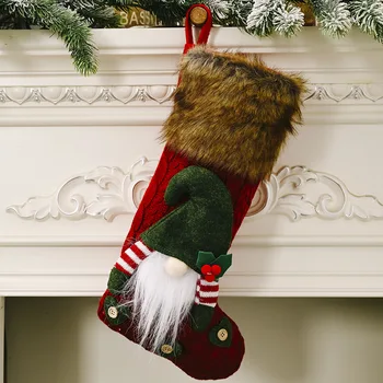 Kalėdų dekoracijas pliušinis medžio kabo maišelis beveidis lėlės kojinės dovanų maišelis pakabukas židinys Kalėdų medžio apdaila navidad