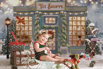 Kalėdų Fonas Lyguma Kalėdų eglutės Žaislų parduotuvė Baby Vaikų Fotografijos Fone Gimtadienio Blizgučiai Žvaigždžių Dekoras