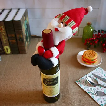 Kalėdų Raudonojo Vyno Butelio Dangtelį, Santa Claus Sniego Puikus Navidad Kalėdų Papuošalai Vyno Butelius Laikykite Apima Namų Dekoro