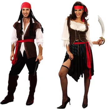 Kapitonas piratai karibų piratai karibų jūros jack sparrow helovinas kostiumas suaugusių vyrų, vaikų cosplay moterų piratų moteris