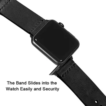 Karvės Odos Watchband apple watch band 44mm 40mm iwatch Serijos SE 6 5 4 3 2 Priedai linijos 42mm 38mm apyrankę Pakeitimo