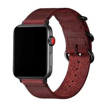 Karvės Odos Watchband apple watch band 44mm 40mm iwatch Serijos SE 6 5 4 3 2 Priedai linijos 42mm 38mm apyrankę Pakeitimo