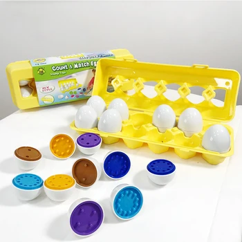Karšta 12 kiaušinių/set Mokymosi žaislai, Mišrios Formos Protingas Apsimesti, Dėlionės Smart Kiaušiniai, Kūdikis, Vaikas, Kiaušinių Mokymosi Galvosūkiai Vaikams