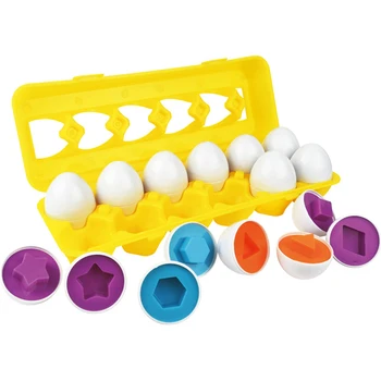 Karšta 12 kiaušinių/set Mokymosi žaislai, Mišrios Formos Protingas Apsimesti, Dėlionės Smart Kiaušiniai, Kūdikis, Vaikas, Kiaušinių Mokymosi Galvosūkiai Vaikams