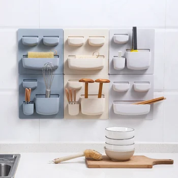 Karšto lipnios sienos montuojamas lentynos virtuvės apdailos kabinti stalčiuko makiažas orgnaizer turėtojas vonios lentyna