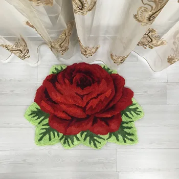 Karšto pardavimo geros kokybės meno kilimas už kambarį mažas kilimų rožių kilimas raudona purpurinė rožė kilimas