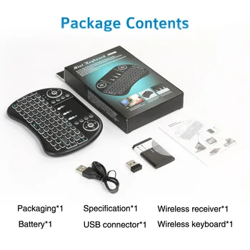 Karšto Pardavimo i8 Mini Wireless Keyboard 2,4 GHz Apšvietimu Oro Pelė su Touchpad Rankinės, skirta 