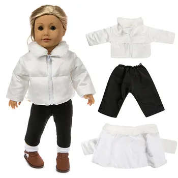 Karšto Pardavimo kūdikių lėlės drabužiai žiemos žemyn striukė 18 colių mergina lėlės žemyn kailio vaikams, lėlės, žaislai, dėvėti @A