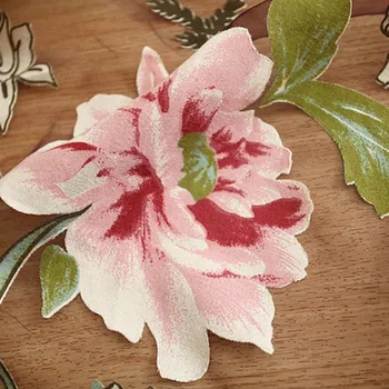 Karšto Pardavimo Namų Tekstilės Gėlių Aplikacija prabanga 3D vienspalviai voile Užuolaidų audinys, Tiulis Vien Užuolaidos, Virtuvės, Miegamojo Kambarį
