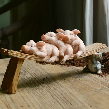 Kasdien Surinkimo kiaulių miniatiūrinės figūrėlės pasakų sodo dekoro ir Namų Dekoro Priedai Dervos amatai
