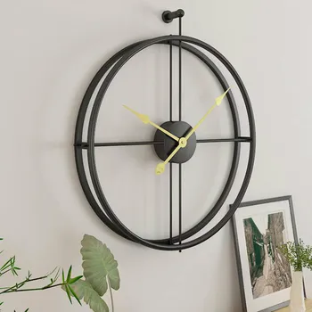Kaustytomis Lron Sieninis Laikrodis Namų Puošybai Office Dideli Sieniniai Laikrodžiai Sumontuoti Išjungti Žiūrėti Europos Modernus Dizainas Kabinti Laikrodžiai