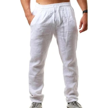 Kelnės Vyrams Kietas Atsitiktinis Sporto Kelnės Medvilnės Skalbiniai Elastinga Juosmens Sporto Pants Mens Drabužių pantalons pour hommes#w