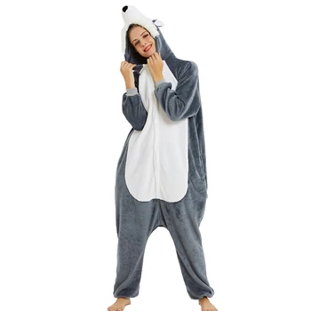 Kigurumi Cosplay Vienaragis Pižama Nustatyti Moterų Ir Vyrų Kalėdų Flanelė Suaugusiųjų Gyvūnų Vienaragis Sleepwear Panda Animacinių Filmų