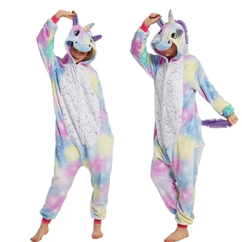 Kigurumi Onesies Homewear Suaugusiųjų Gyvūnų Vienaragis Pižama Šilta, Minkšta Panda Sleepwear Onepiece Žiemos Jumpsuit Pijamas Mujer Drabužiai