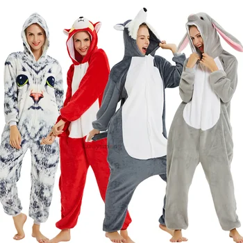 Kigurumi Onesies Homewear Suaugusiųjų Gyvūnų Vienaragis Pižama Šilta, Minkšta Panda Sleepwear Onepiece Žiemos Jumpsuit Pijamas Mujer Drabužiai