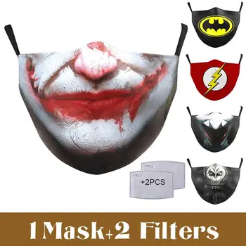 Klasikinis Joker Cosplay Spausdinti Veido Kaukė Mados Superhero Daugkartinio naudojimo Plaunamas Medvilnės Audinio Kaukės Suaugusiųjų KD2.5 Filtrai Popieriaus Kaukė