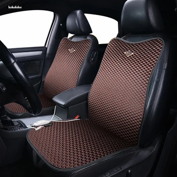 Kokololee 12V Šildomos automobilių sėdynės padengti Isuzu visus modelius, D-MAX mu-X Žiemos Trinkelėmis Pagalvėlės automobilių stiliaus priekinės automobilių sėdynės