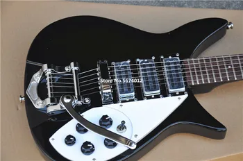 Kokybės elektrinė gitara, juoda Ricken 325 elektrinė gitara, jazz rokeris gali būti pritaikyti, nemokamas pristatymas