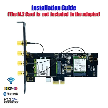 KOMPIUTERIO Wifi Adapteris NGFF M. 2 Mygtukas B ir Klavišą A PCIe X1 Tinklo Kortelę į SIM Kortelės Lizdą, 5dBi WiFi Antena 3G/4G Modulio WiFi Kortelės