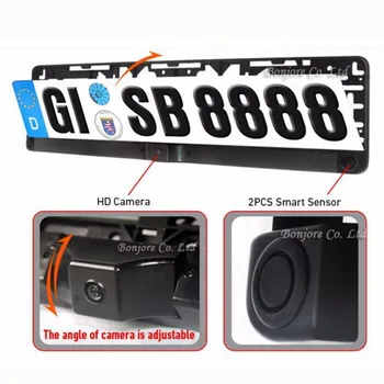 Koorinwoo Dual Core CPU, Automobilių Parkavimo Jutikliai ES Europos Licenciją Plokštės Rėmas Kamera Galinio vaizdo Kamera, Atbulinės Atsarginės Stebėti Videp