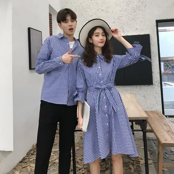Korėjiečių pora drabužių tshirts kolegijos mados stilius pora mėgėjams moterų vasaros paplūdimio suknelė-skara derinti drabužius aprangą dėvėti 40