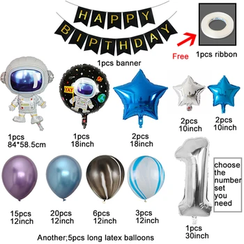 Kosmoso Šalies Astronautu balionai Raketų Folija Balionai Galaxy Temą Šalis Berniukas Vaikams Gimtadienio Dekoro Džiaugtis helio globals