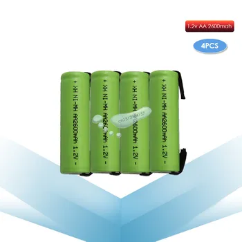 Kpay 4pcs 1.2 V AA 2600mah 2A ni-mh nimh įkraunamos baterijos ląstelių žalia shell) su skirtukais, segtukai, Braun elektrinį skustuvą, dantų šepetėlį