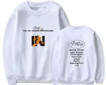 Kpop straykids benamių vaikų albumas pat visų valstybių pavadinimai spausdinimo hoodies mados unisex o kaklo vilnos megztinis palaidinukė