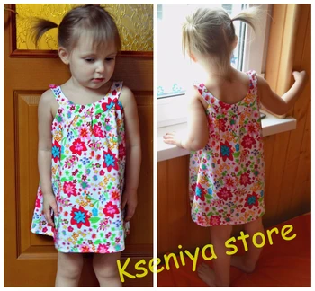 Kseniya vaikai 2017 nauja merginų vasaros suknelė mergaitėms suknelės vaikams paplūdimys bohemijos suknelė 0-5 metų Kūdikis Atsitiktinis vaikams mielas suknelė