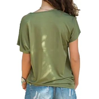 Kuakuayu HJN Būti Džiaugsmingų Teigiamų Medvilnės moterų Spausdinti Cool meno Atsitiktinis marškinėliai girl Nereguliarus Nerijos Kryžiaus Tvarstis Moterims topai