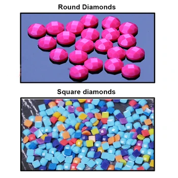 Kvadratiniu/apvalus deimantas 5D 