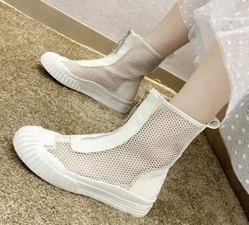 Kvėpuojantis vasaros Sandalai įkrovą naujus batus, ažūrinės figūrinių nėrinių nėrimo batai Plius dydžio tuščiaviduris madingų moterų batai