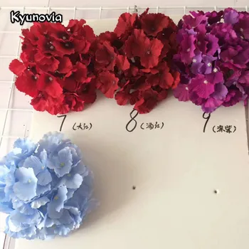 Kyunovia 25pcs/Daug Hydrangea Gėlių Galvos Dirbtinio Šilko Kamuolys Vestuvių Kelias Namo 