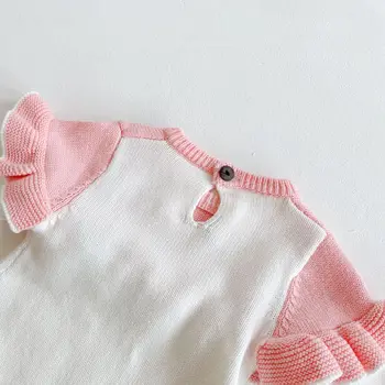 Kūdikiams, kūdikių mergaitės, rudenį, žiemą visą rankovės kratinys outwear darbo drabužiai vaikams bodysuits bamblys naujagimių jumpsuits megztinis 3-24M