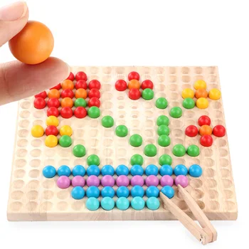 Kūdikių ankstyvojo mokymosi švietimo žaislas montessori mediniai rutulio įspūdį naujo dizaino vaivorykštės spalvos kamuoliukus, labai aukštos kokybės