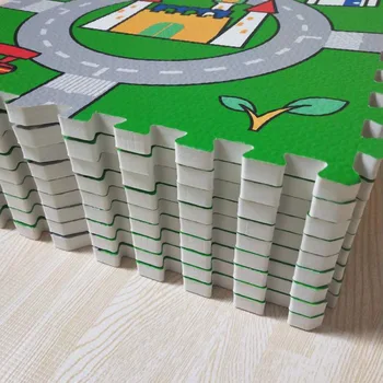 Kūdikių EVA Putų Žaisti Puzzle Kilimėlį miesto eismo Blokavimo Naudotis Plytelės Grindų Suede Minkštas Kilimas, Kilimas, dėl Vaikas 30x30cm be Krašto
