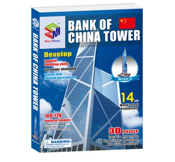 Kūrybos pastato modelis bank of China tower HongKonng 3D popieriaus dėlionė plėtoti surinkti žaidimas vaikams, vaikas, dovanų žaislų 1set
